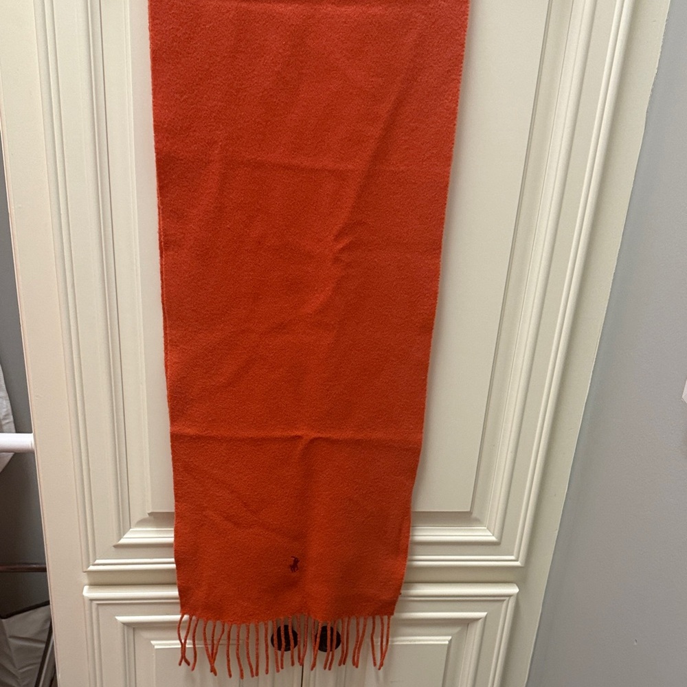 Ralph Lauren Orange 100% Lambswool Scarf
